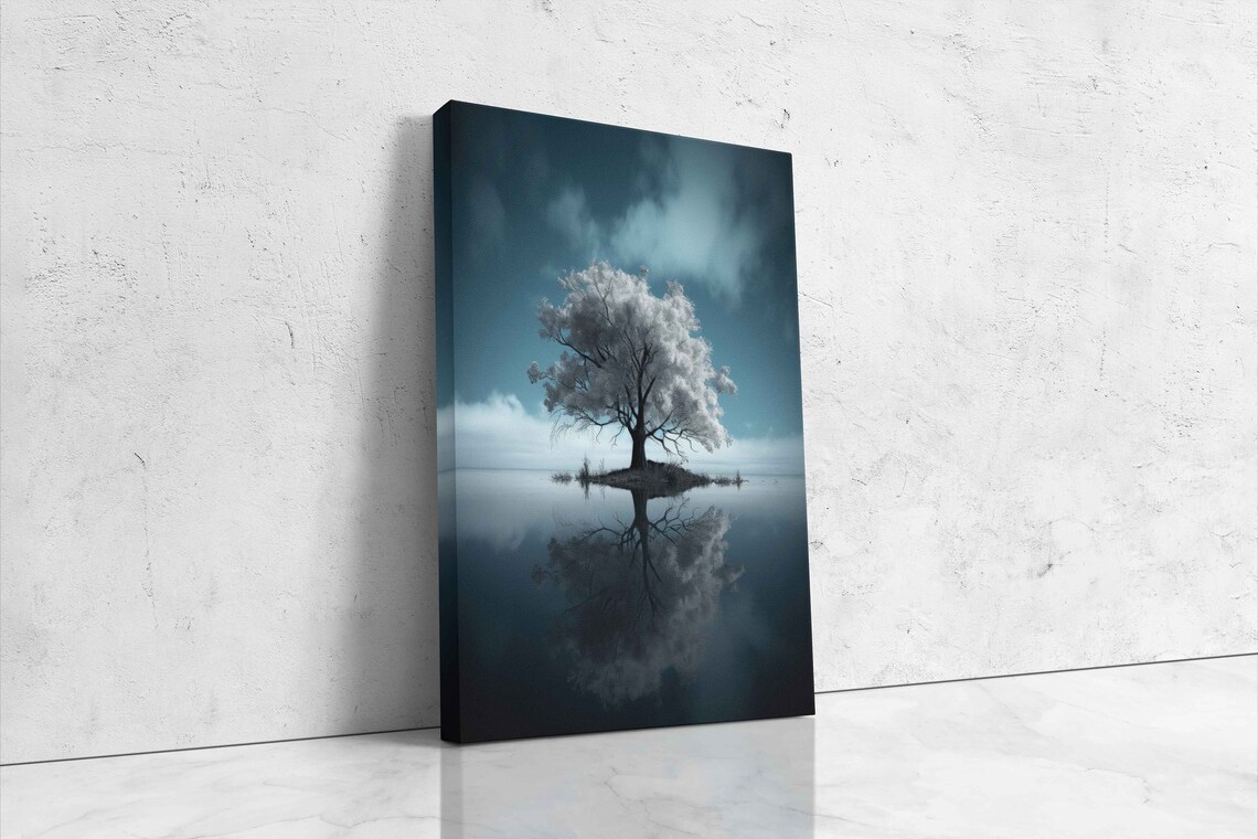 White Tree Water Reflection Art Print - Image 4