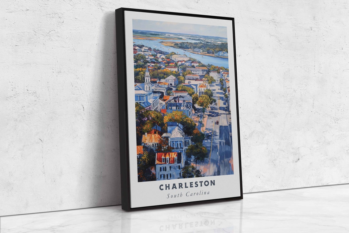 Charleston South Carolina Historic Old Town Harbor View Travel Poster - Image 2