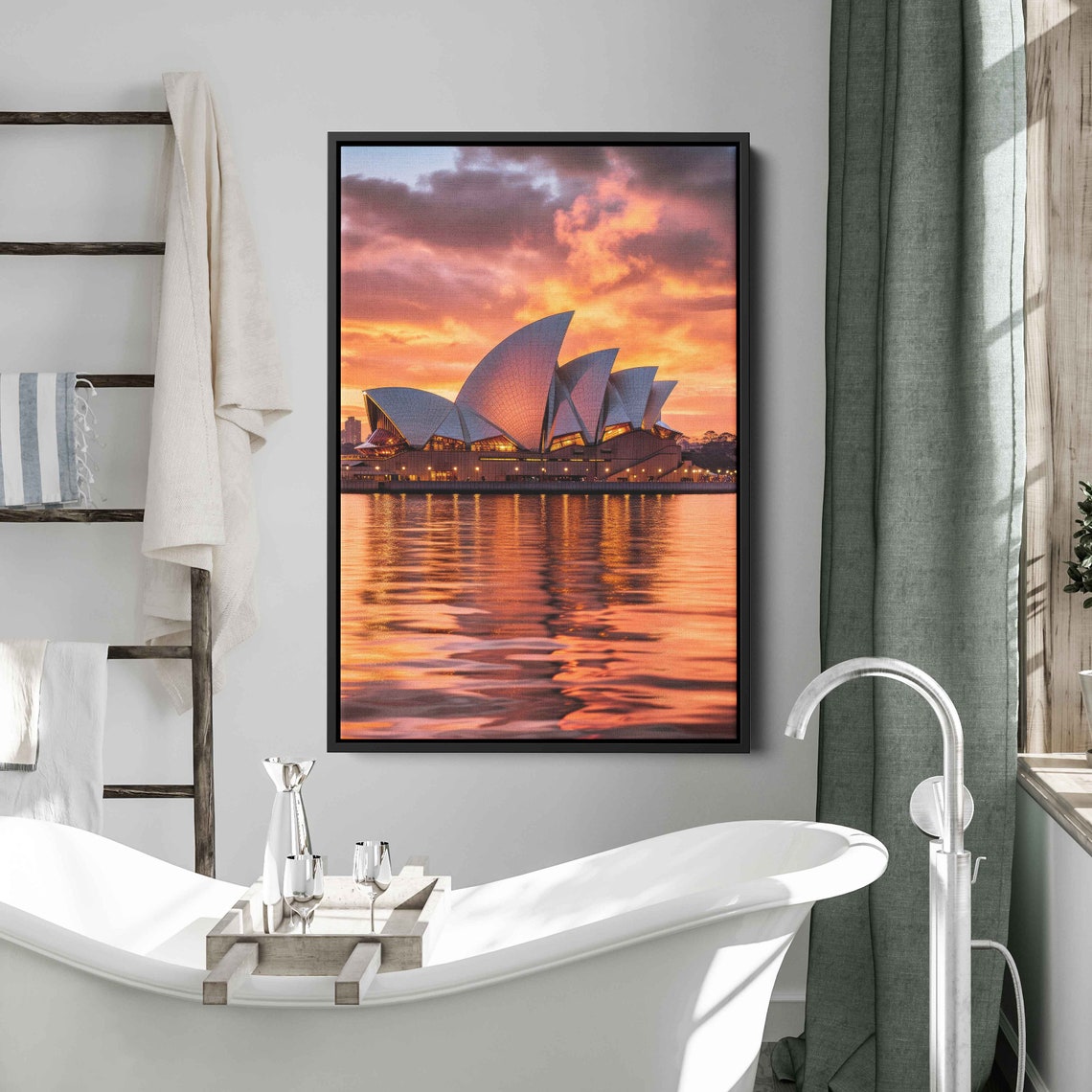 Sydney Opera House Sunset Water Reflection Australia Landmark Poster