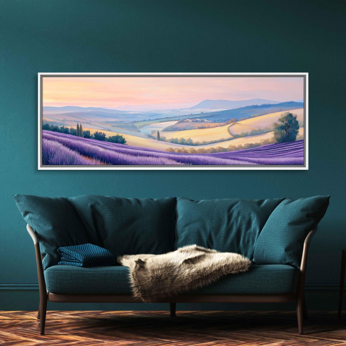 Lavender Fields At Dawn, Provence Scene