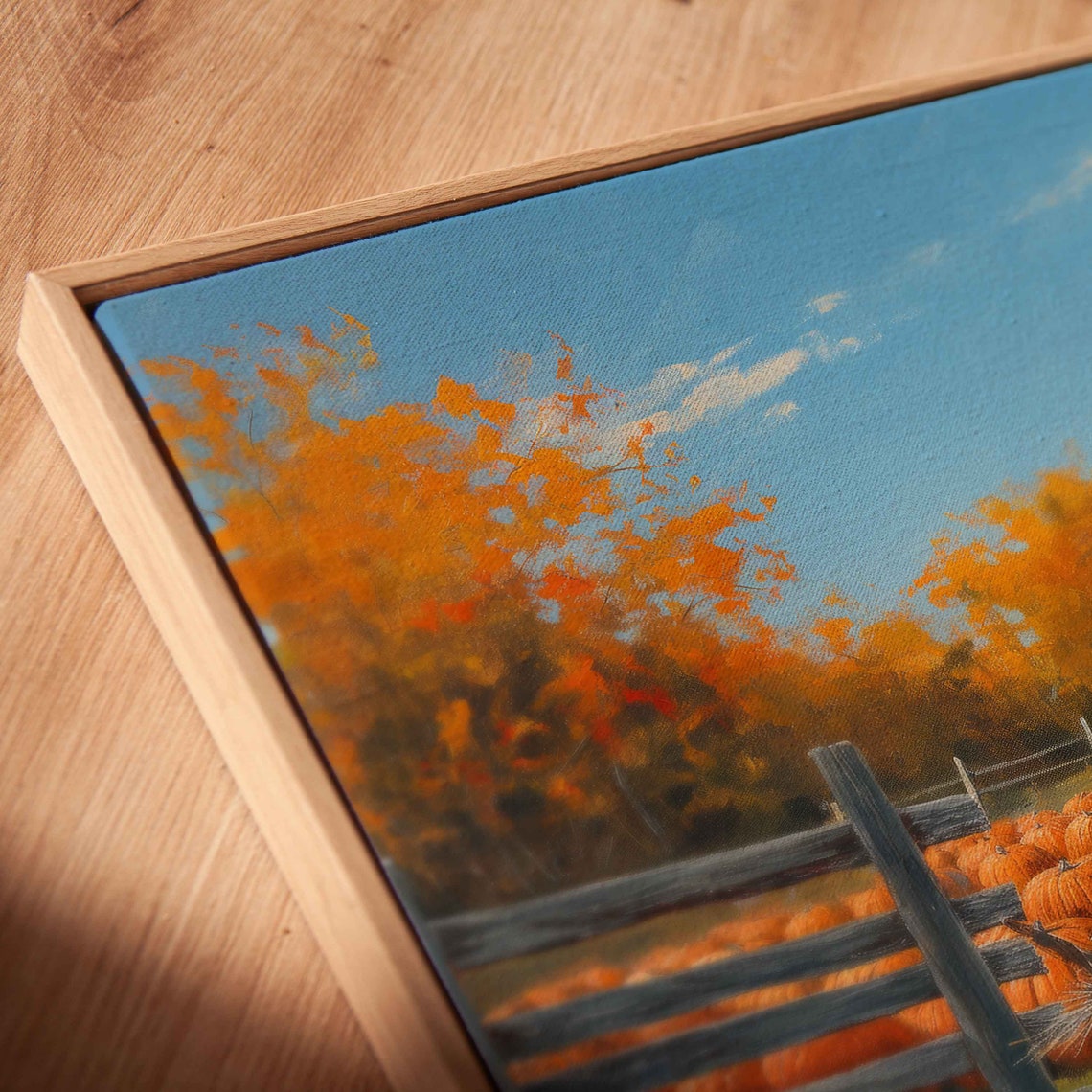 Pumpkin Patch Field Scarecrow Autumn Trees Harvest Farm Poster - Image 2