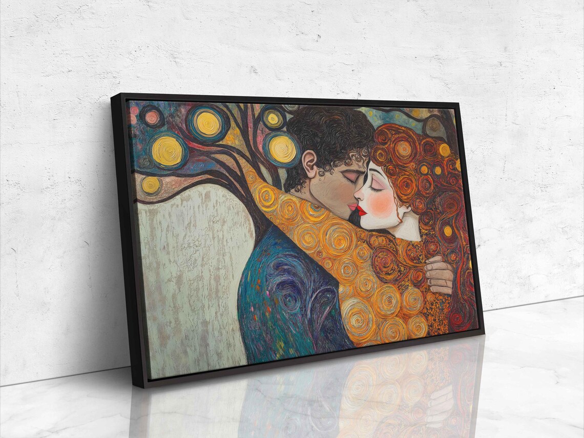 Intertwined Couple Embrace, Ornamental Patterns - Image 4