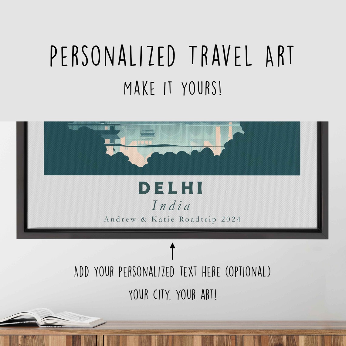 Delhi India Domed Mausoleum Sunset Silhouette River Travel Poster - Image 4