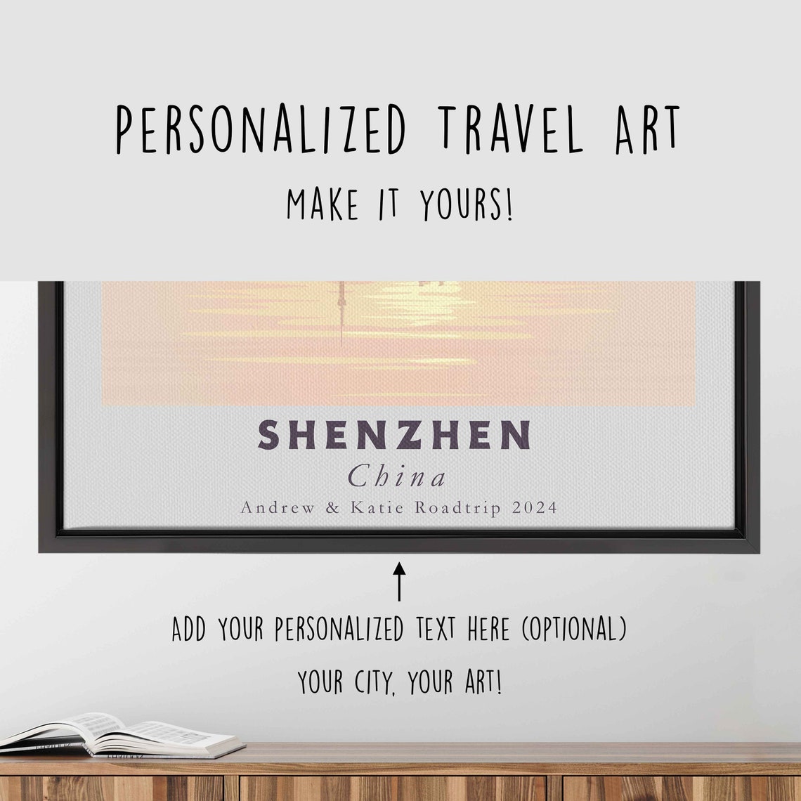 Shenzhen China Sunrise Skyline Silhouette Water Reflection Art Poster - Image 4