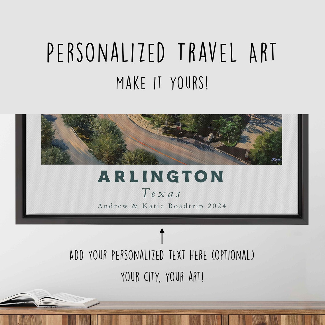 Arlington Texas Aerial City View Blue Sky Neighborhood Poster Print - Image 4