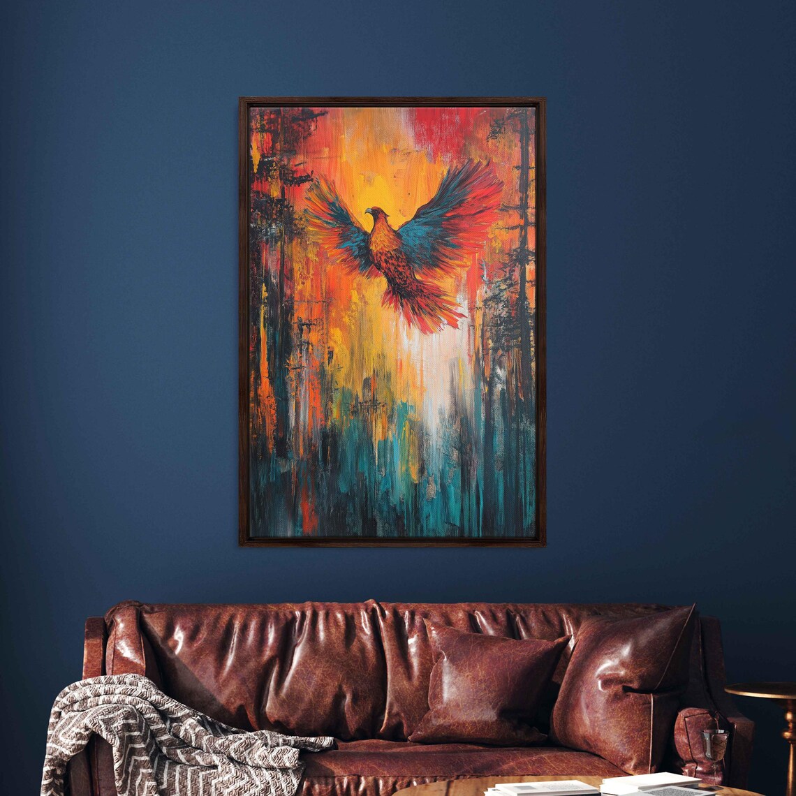 Phoenix Rising From The Ashes, Expressive Acrylic Piece