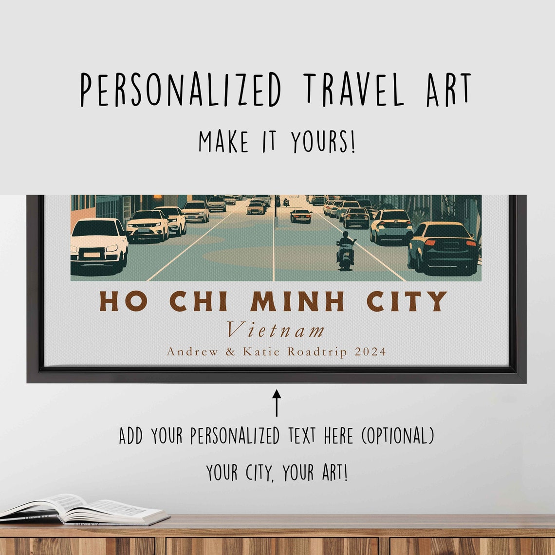 Ho Chi Minh City Vietnam Acrylic Painting Travel Art Framed Wall Art Framed Fine Art Poster Paper Print Travel Home Decor - Image 4