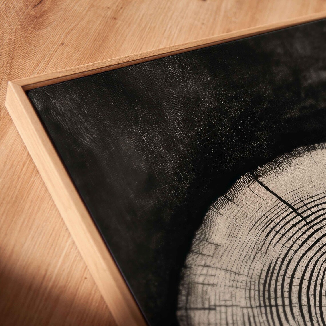 Tree Rings Art Wall Art Print Vintage Black And White Design Organic Wood Beauty - Image 2