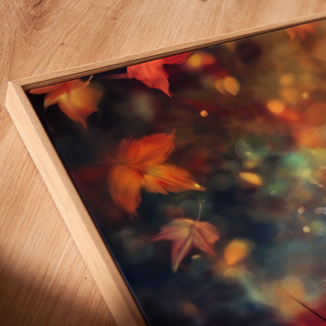 Steaming Pumpkin Spice Latte Autumn Leaves Fall Cozy Kitchen Poster - Image 2