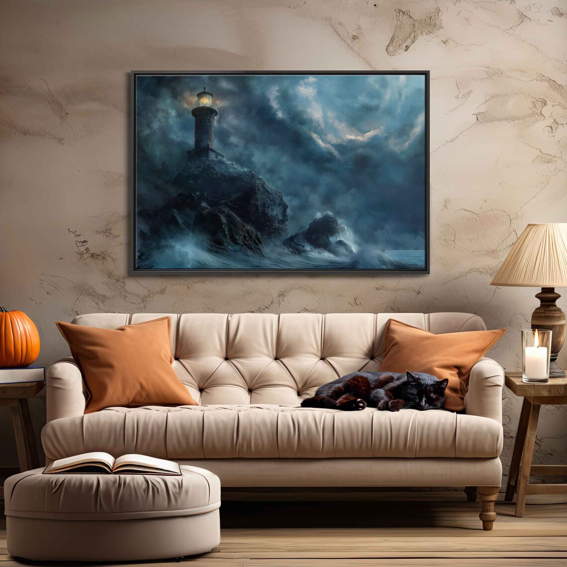 Spooky Abandoned Lighthouse, Oceanside Cliff Art Print - Image 3
