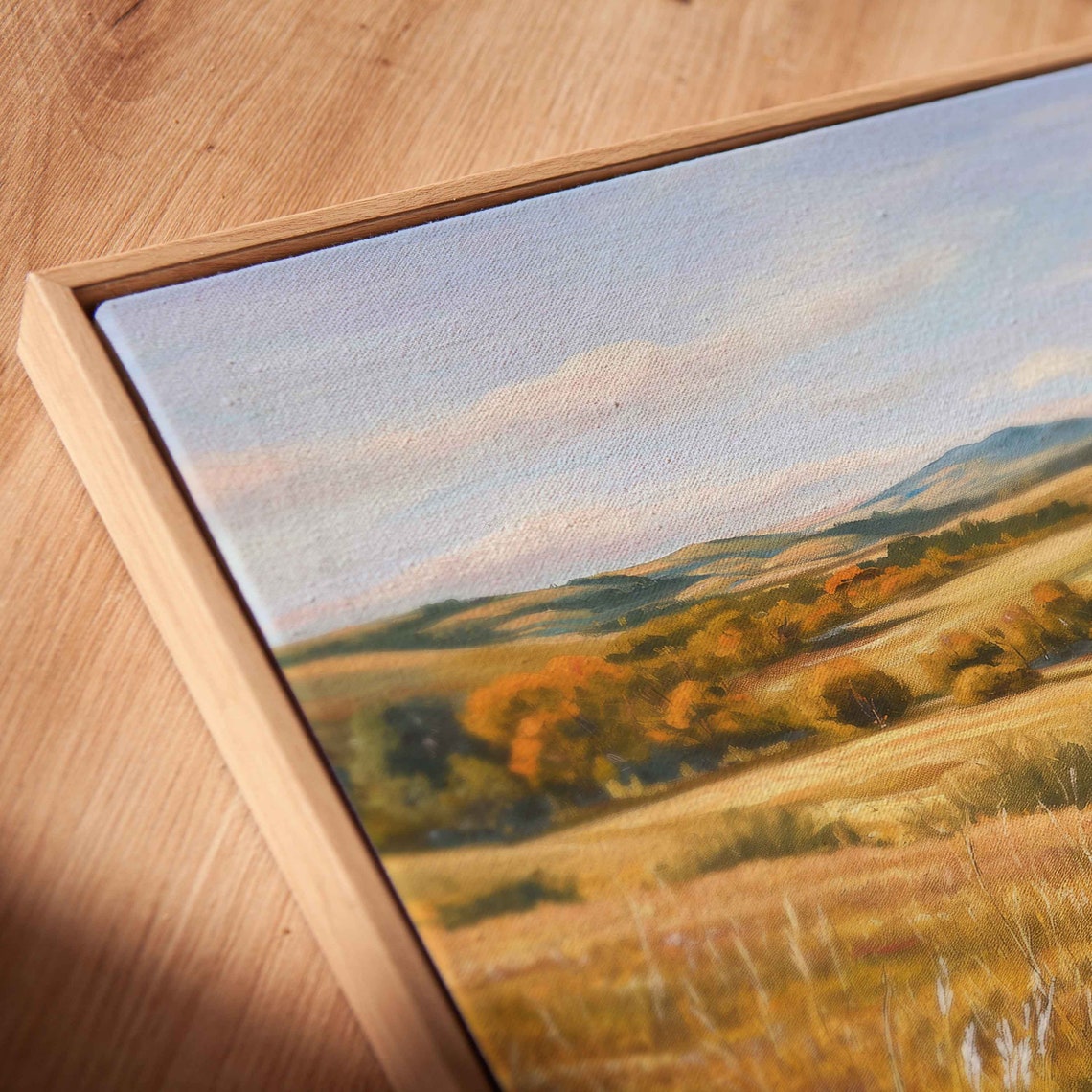 Golden Autumn Meadow Creek Wildflowers Rolling Hills View Poster - Image 2