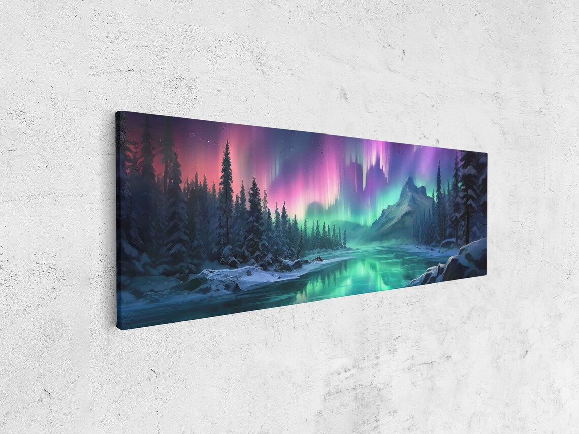 Northern Lights Landscape Art Print, Aurora Borealis - Image 4