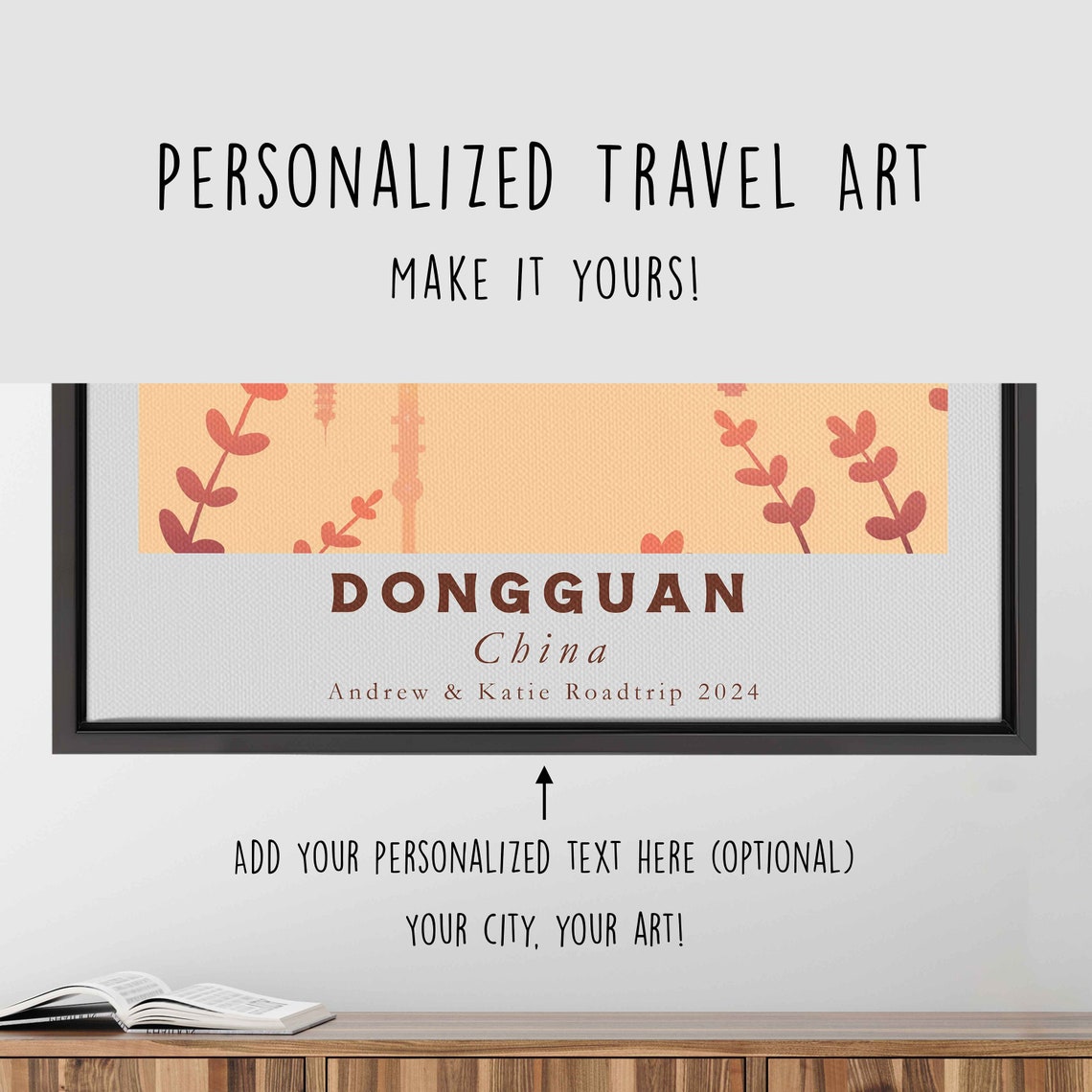 Dongguan China Sunset Skyline Tower Water Reflection Travel Poster - Image 4