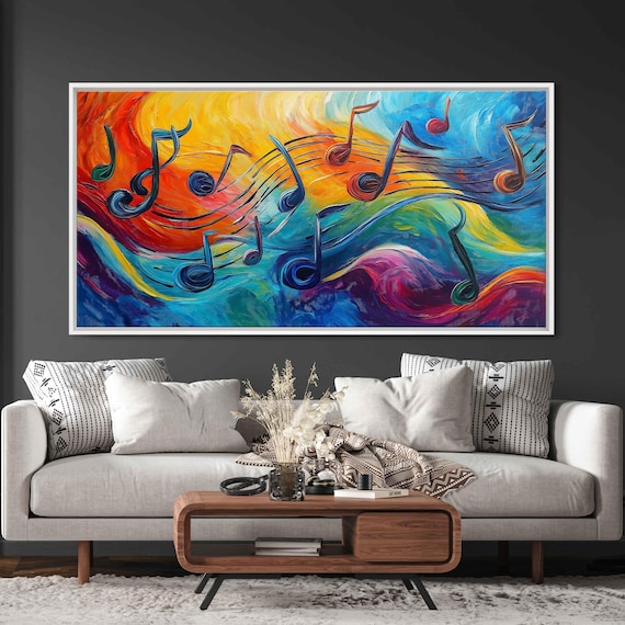 Musical Notes Abstract Acrylic Painting