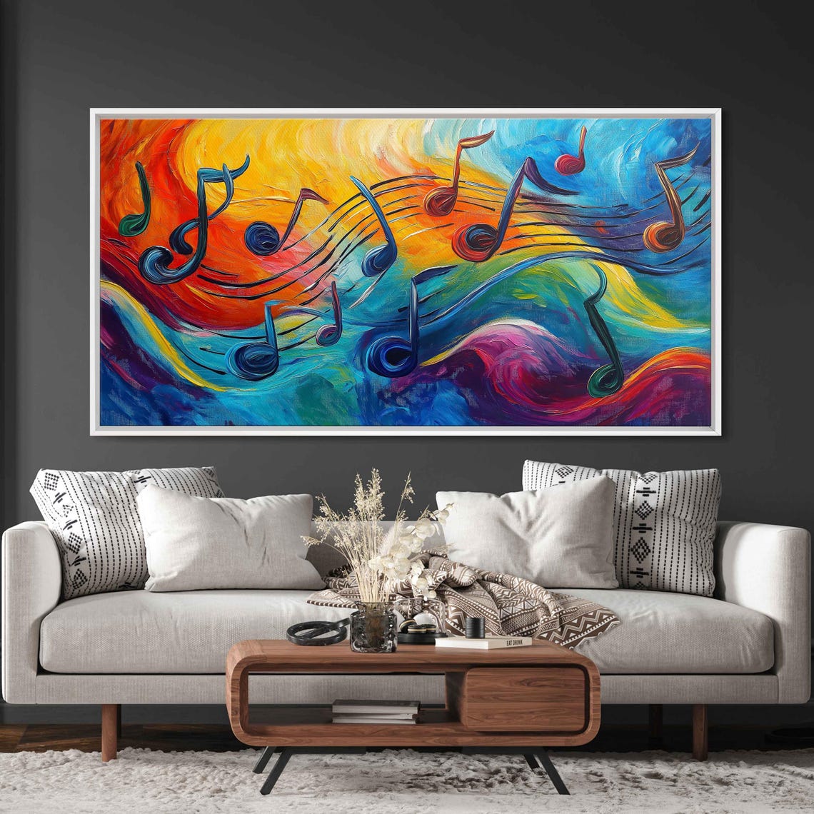Musical Notes Abstract Acrylic Painting