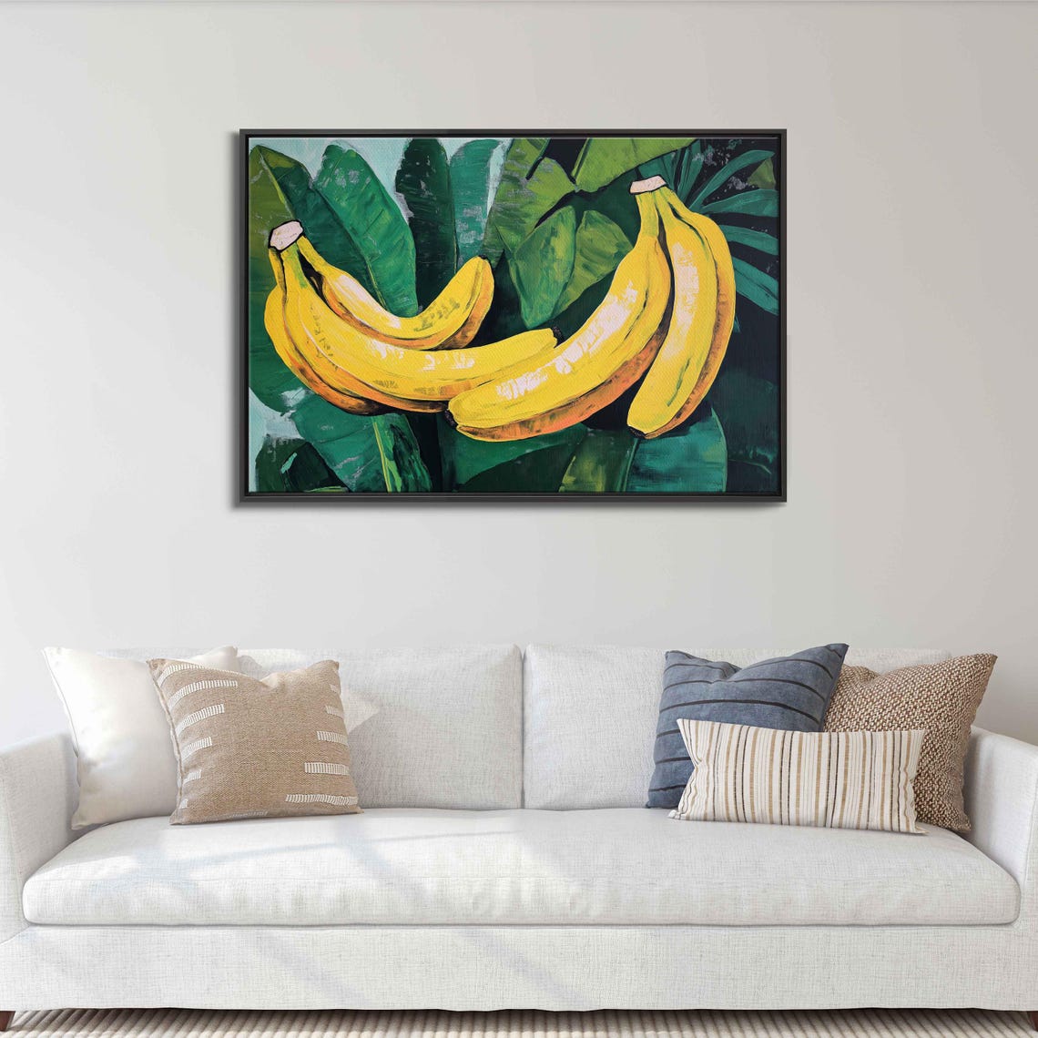 Fresh Banana Bunches With Giant Tropical Leaves Bold Art Print