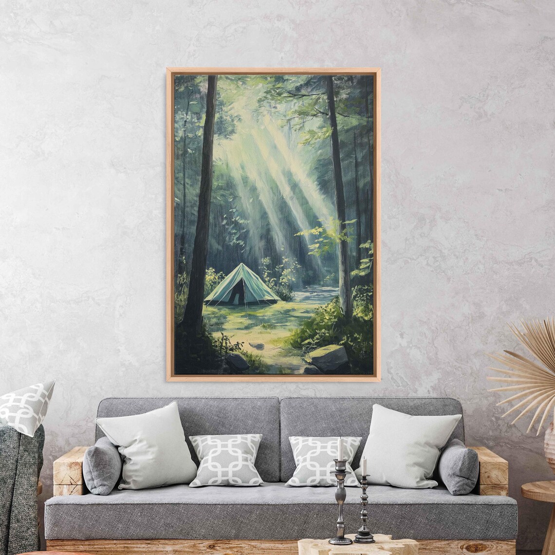 Camping Scene In Forest, Nature Landscape Poster - Image 3
