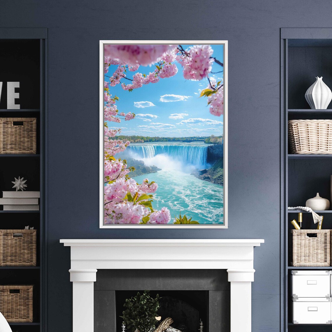 Niagara Falls By Cherry Blossoms Art Print