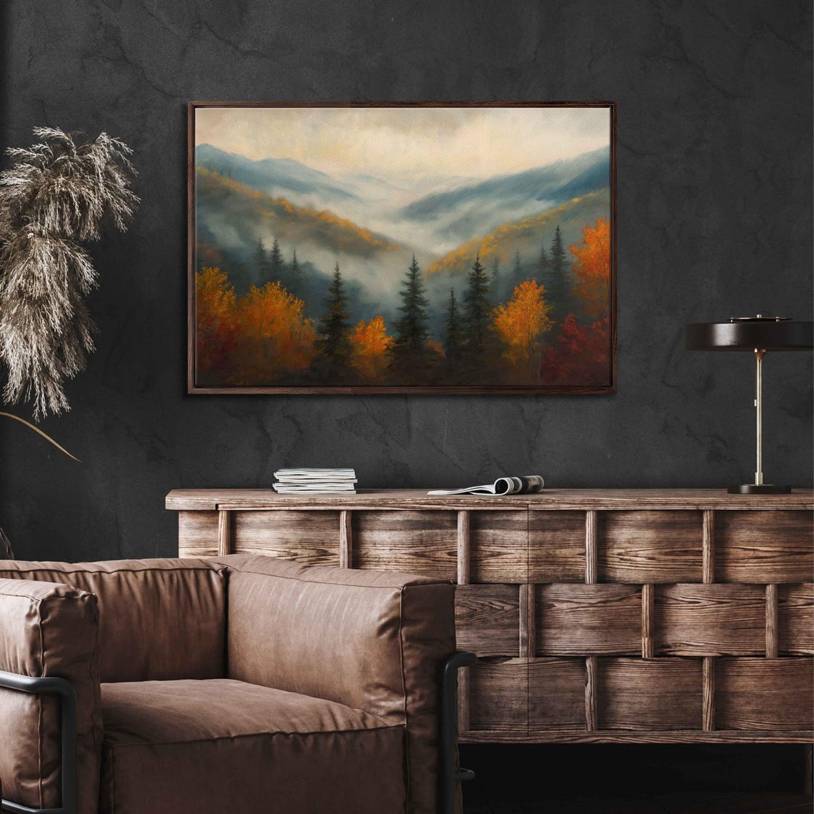 Great Smoky Mountains Autumn Misty Blue Ridges Fall Foliage Poster