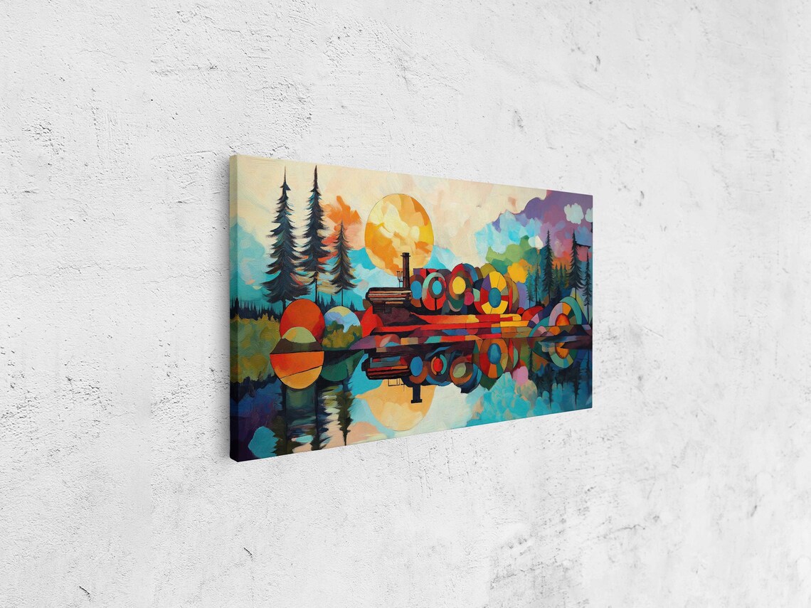 Abstract Engine Merging With Nature Wall Art Print - Image 4