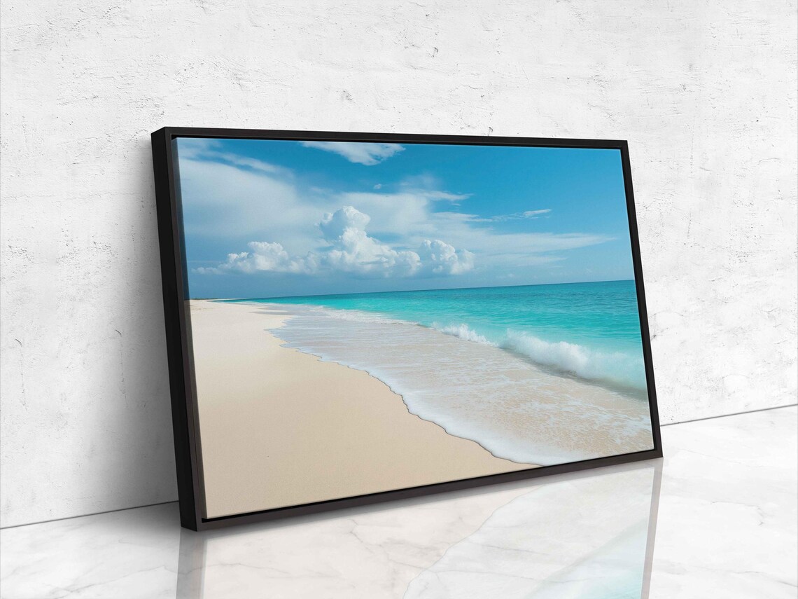Tranquil Beach Scene, Soft Sand and Gentle Waves - Image 4
