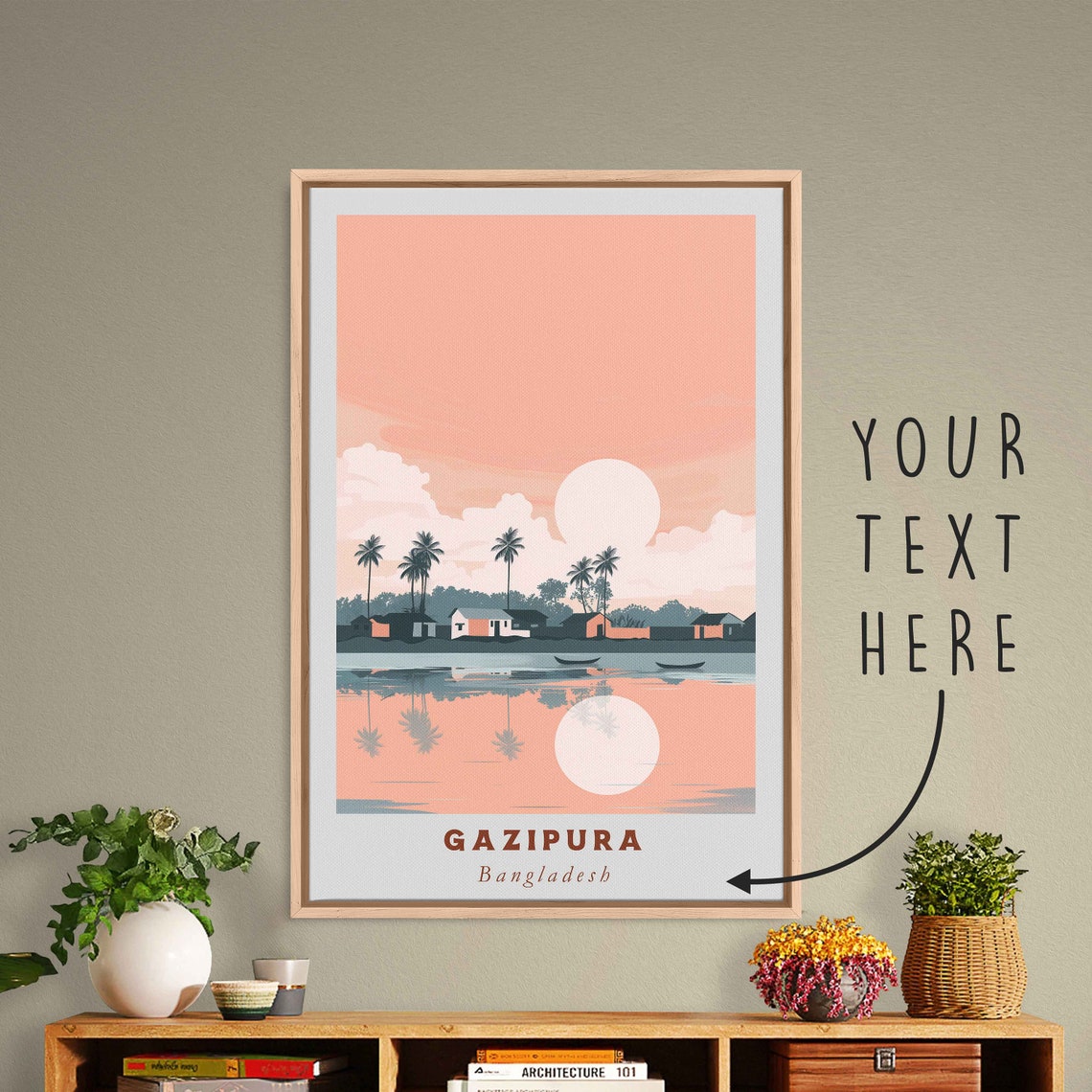 Gazipura Bangladesh Acrylic Painting Travel Art Framed Wall Art Framed Fine Art Poster Paper Print Travel Home Decor
