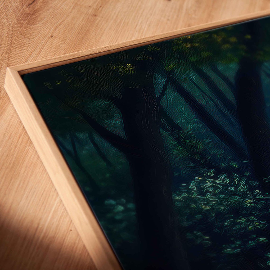 Winding Golden Path Through A Dark Firefly Forest Panoramic Poster - Image 2