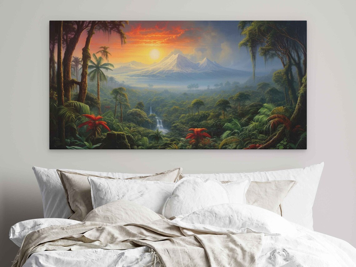 African Jungle With Mount Kilimanjaro Travel Poster