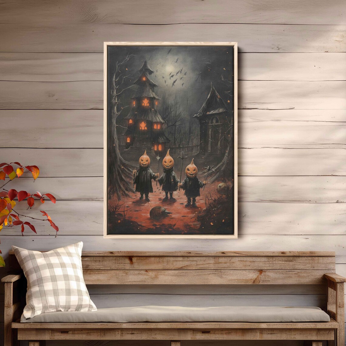 Halloween Pumpkin Head Children Spooky Village Night Jack O Lantern - Image 3