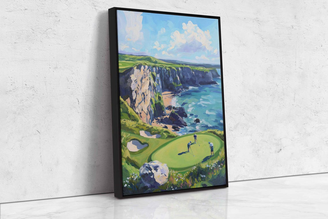 Royal Portrush Golf Course Cliffside Green Ocean View Golf Art Poster - Image 4