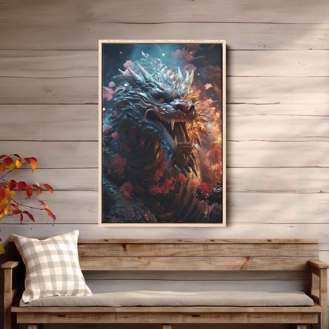 Chinese Dragon Wall Art Framed Print Ready To Hang - Image 2