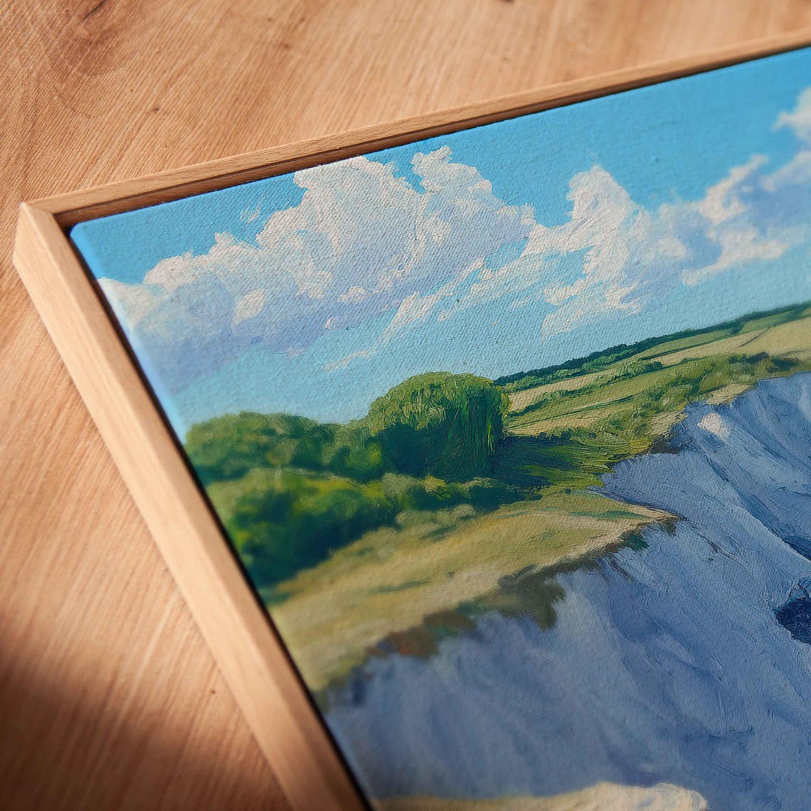 White Chalk Cliffs Meeting Turquoise Sea On Sunny Coast Poster - Image 2