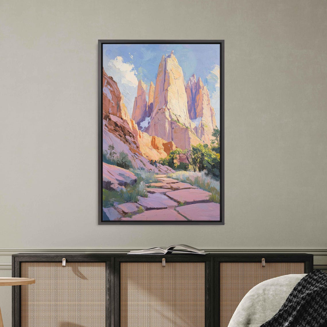 Zion National Park Court Of The Patriarchs Cliffs Dawn Light Poster