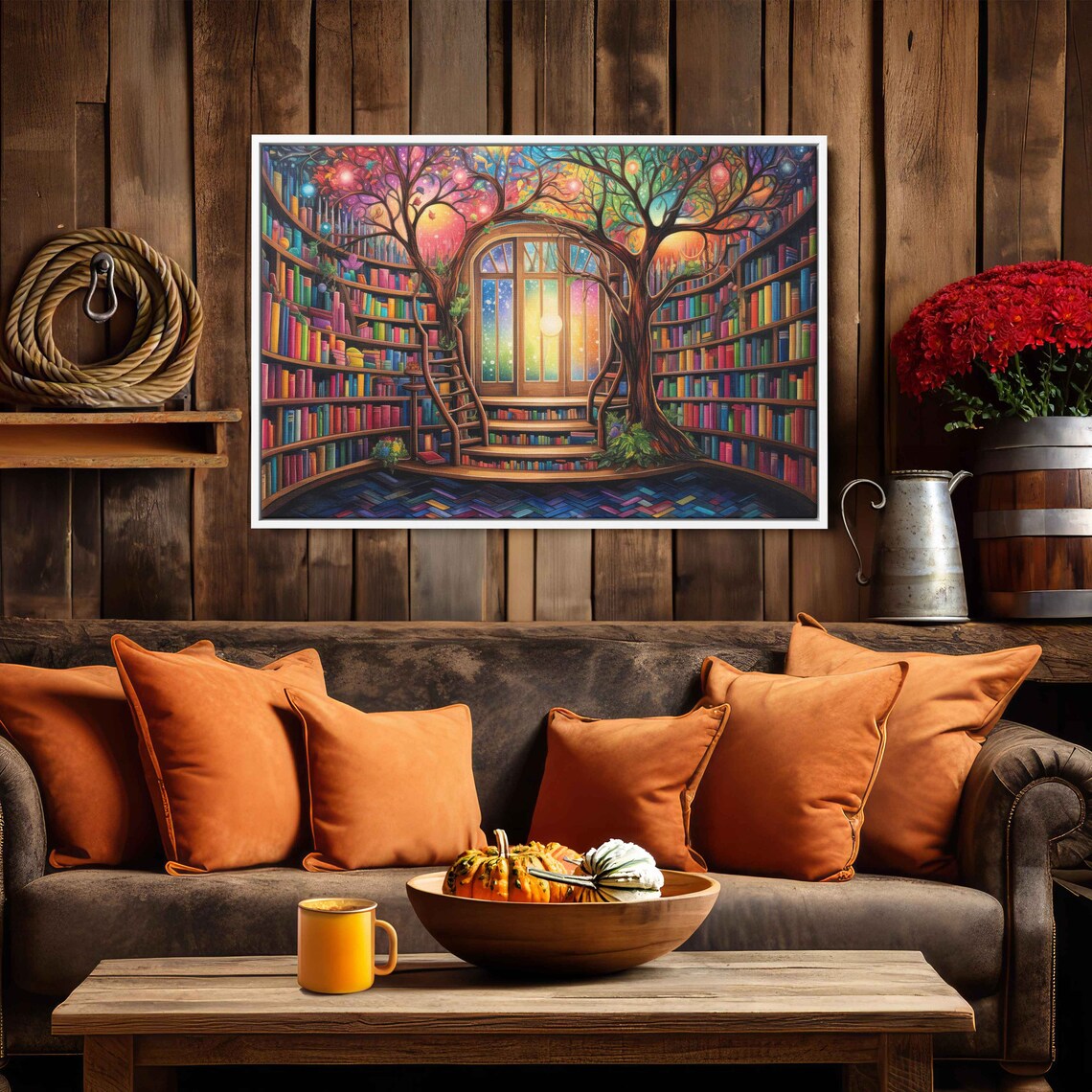 Magical Enchanted Library Tree Of Knowledge Fantasy Art - Image 3