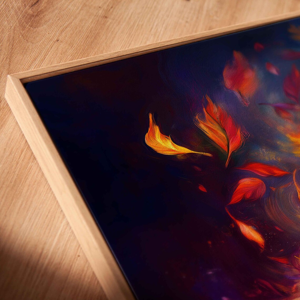 Magical Steaming Cup With Autumn Leaves Rising As Steam Dark Surreal Painting Poster - Image 2