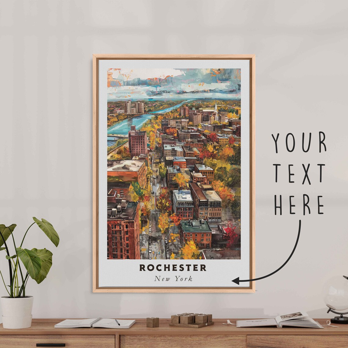 Rochester New York Acrylic Painting Travel Poster