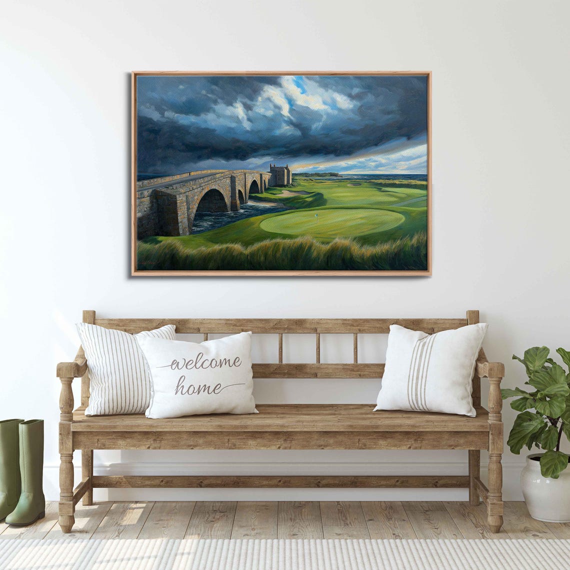 Old Course At St Andrews Wall Art Print Iconic Bridge Lush Fairways Moody Sky - Image 3