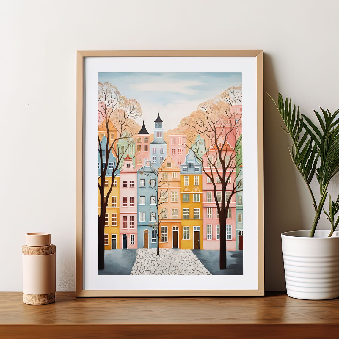 Vienna Austria Watercolor Travel Poster, Modern Print