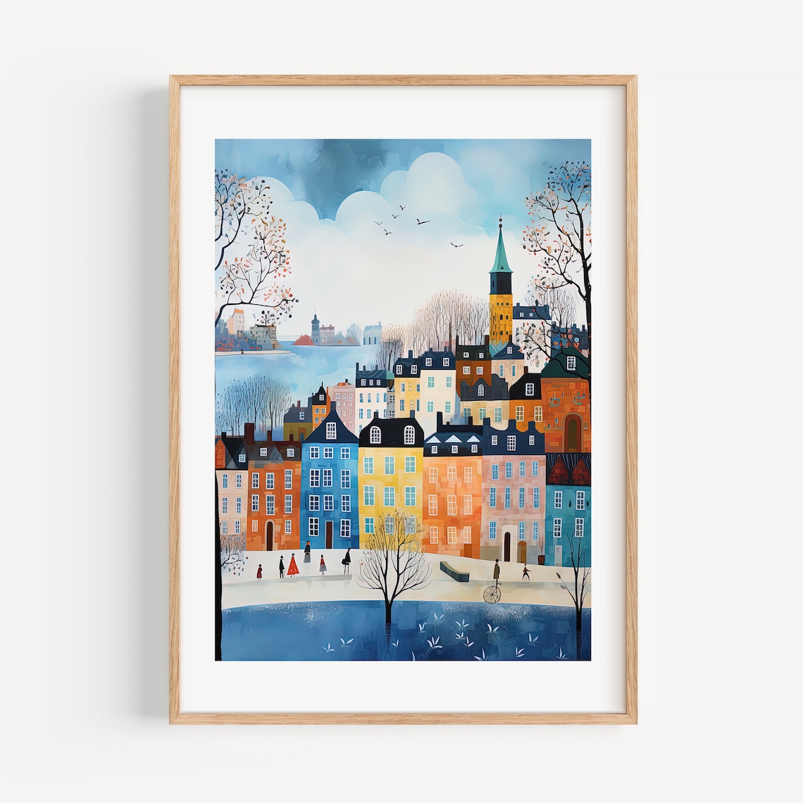 Copenhagen Scandinavian Travel Poster, Denmark