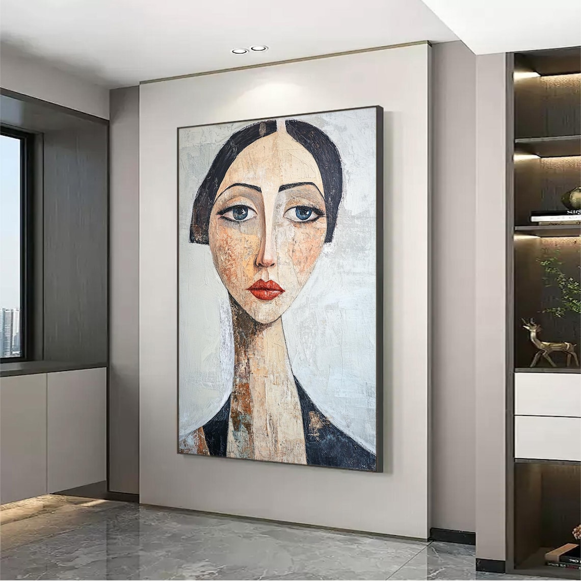 Abstract Portrait Art Print, Modern Female Model - Image 2