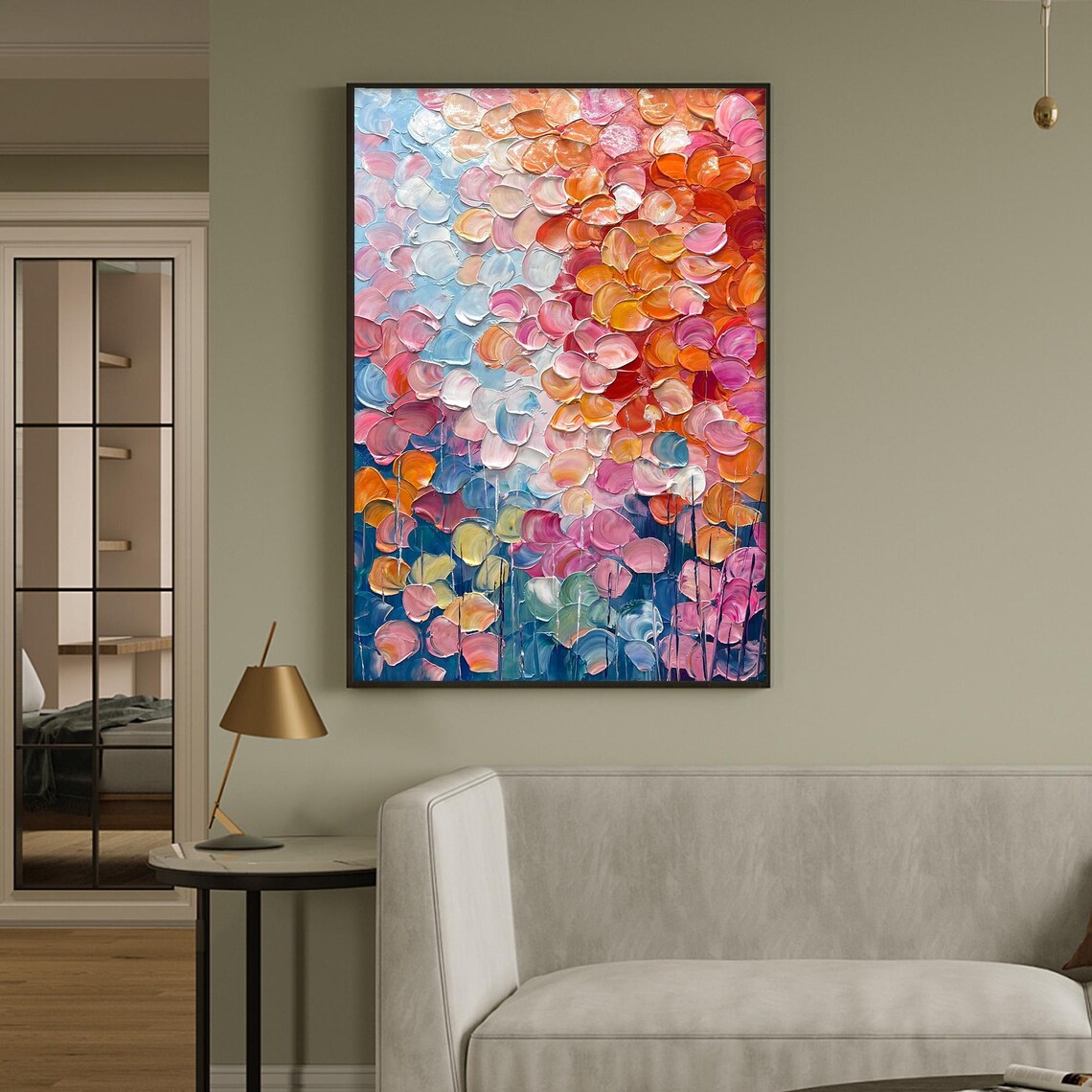 Abstract Flower Oil Painting, Modern Boho Art Print - Image 2