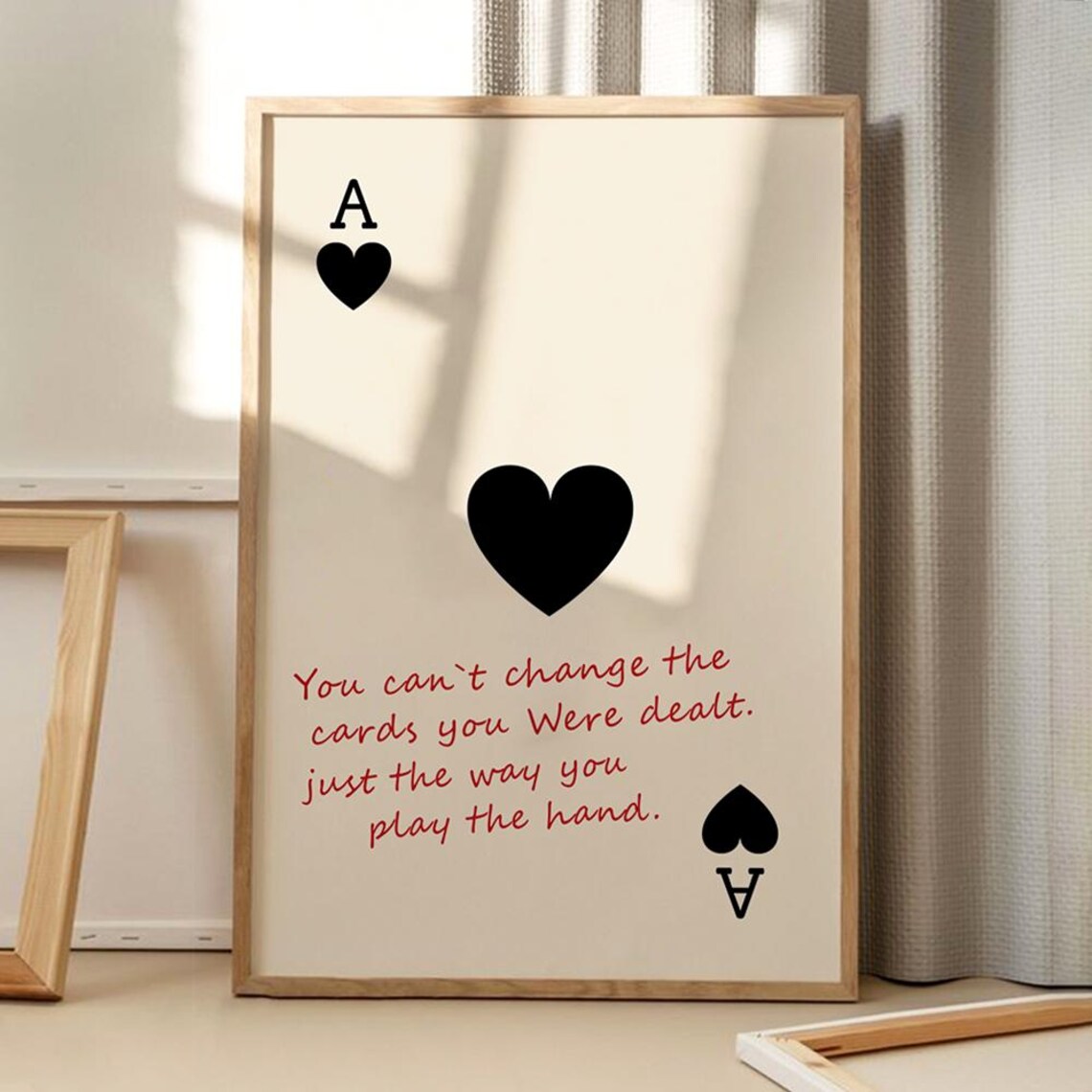 You Can't Change The Cards Quote Art Poster, Retro