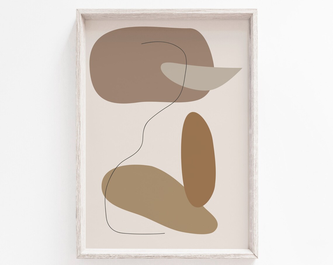 Abstract Print, Neutral Beige Minimalist Art Print