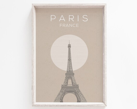 Paris Beige Travel Poster