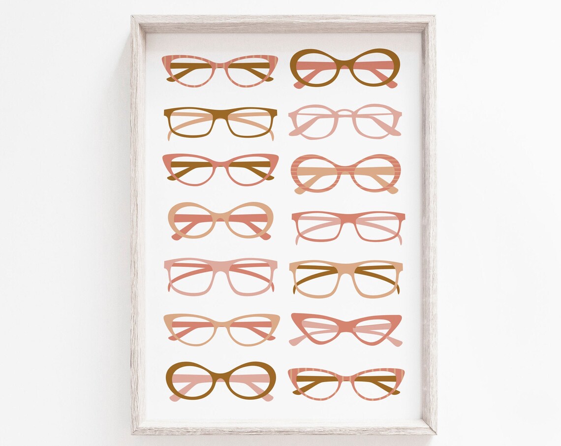 Glasses Print, Pink Minimalist Scandi Fashion