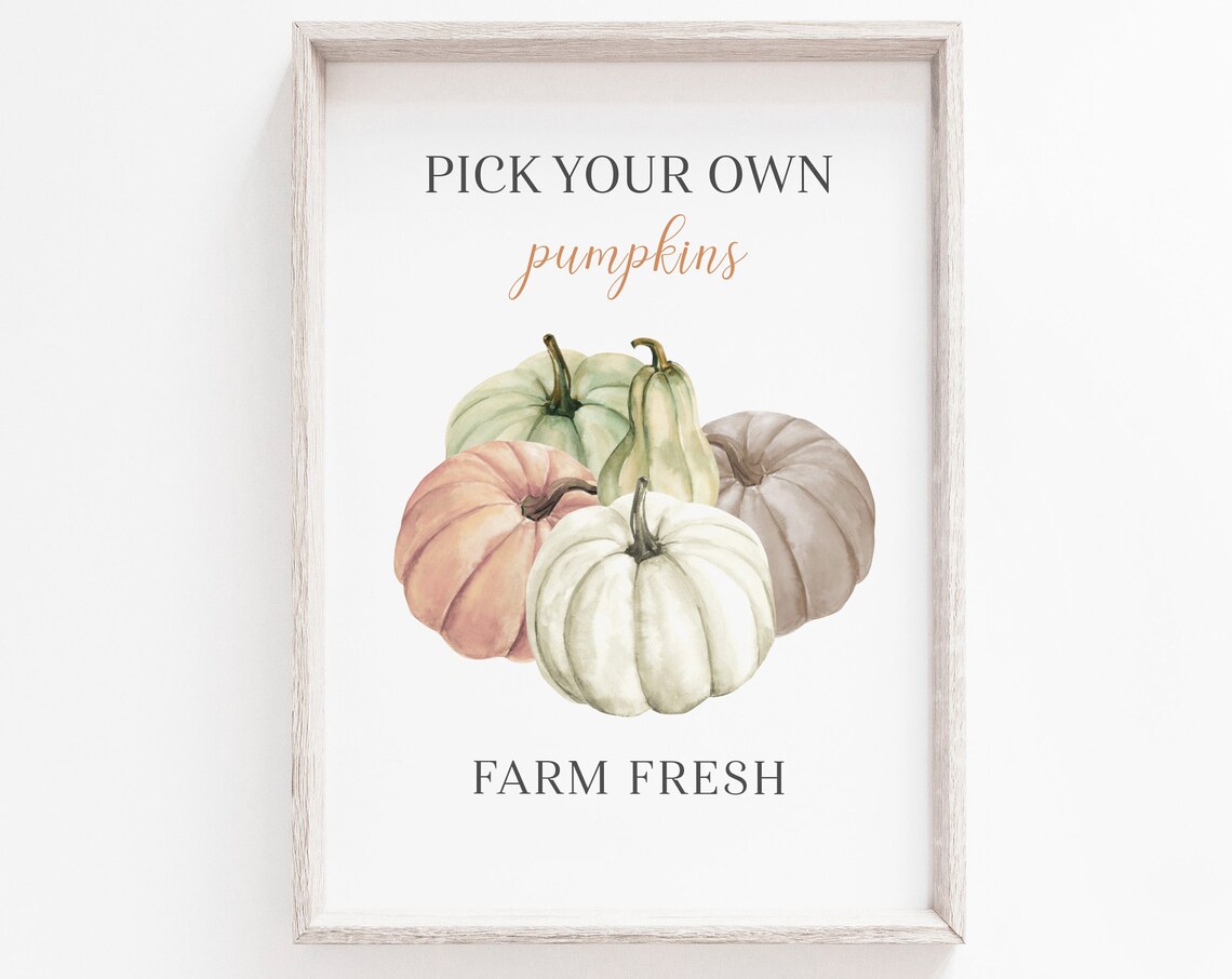 Autumn Pumpkin Picking Fall Wall Art Print