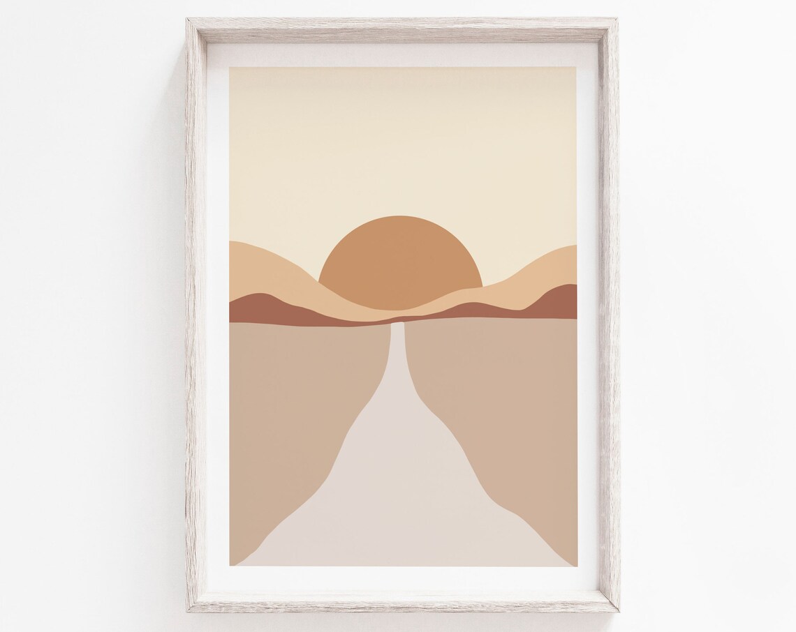 Wall Art Boho Print Minimalist Neutral Nude Rustic