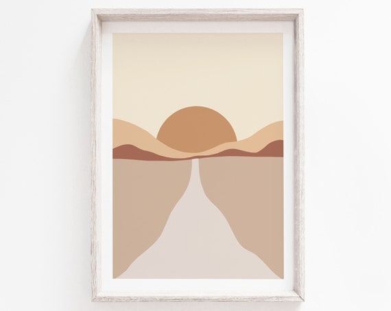 Wall Art Boho Print Minimalist Neutral Nude Rustic