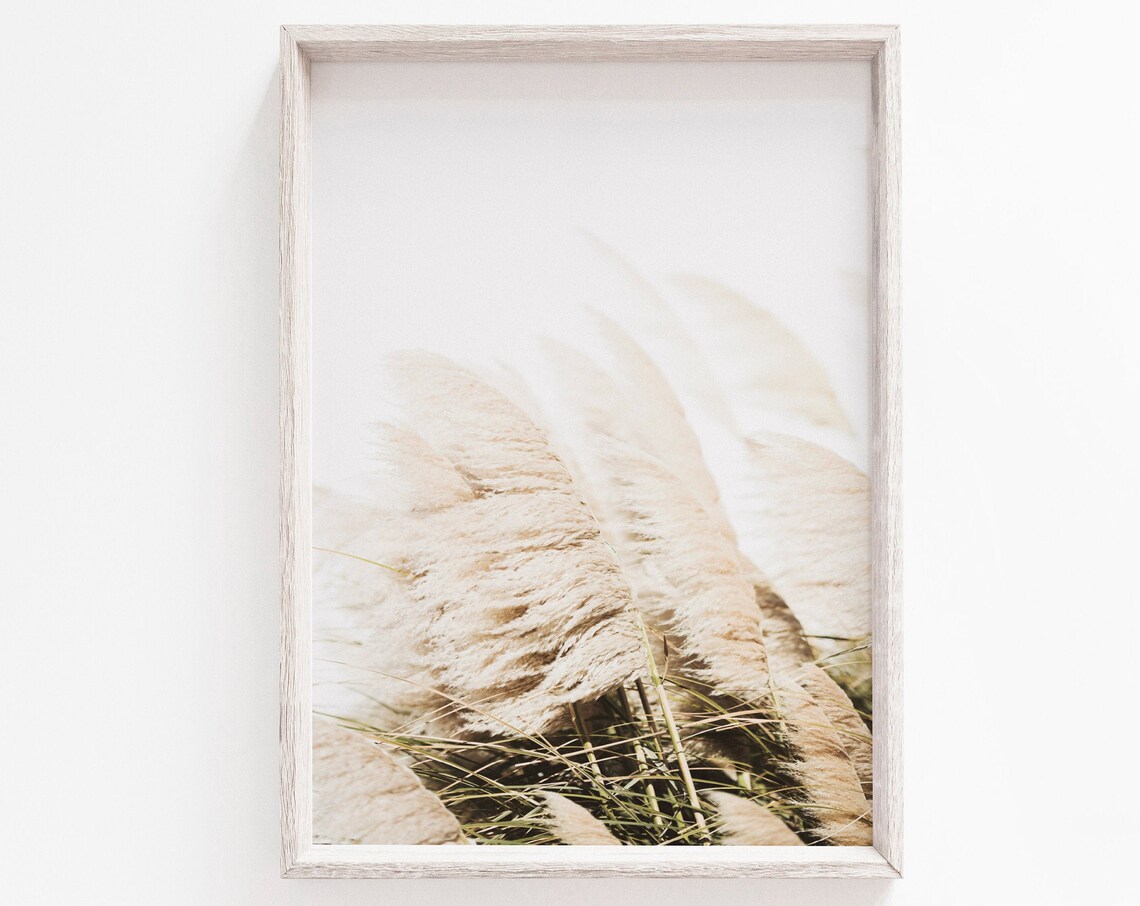 Minimalist Flower Print, Neutral Wall Art Print