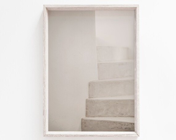 Wall Art Print White Abstract Minimalist Neutral Scandinavian Modern